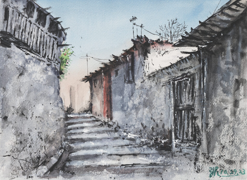 Distant Village 8x10