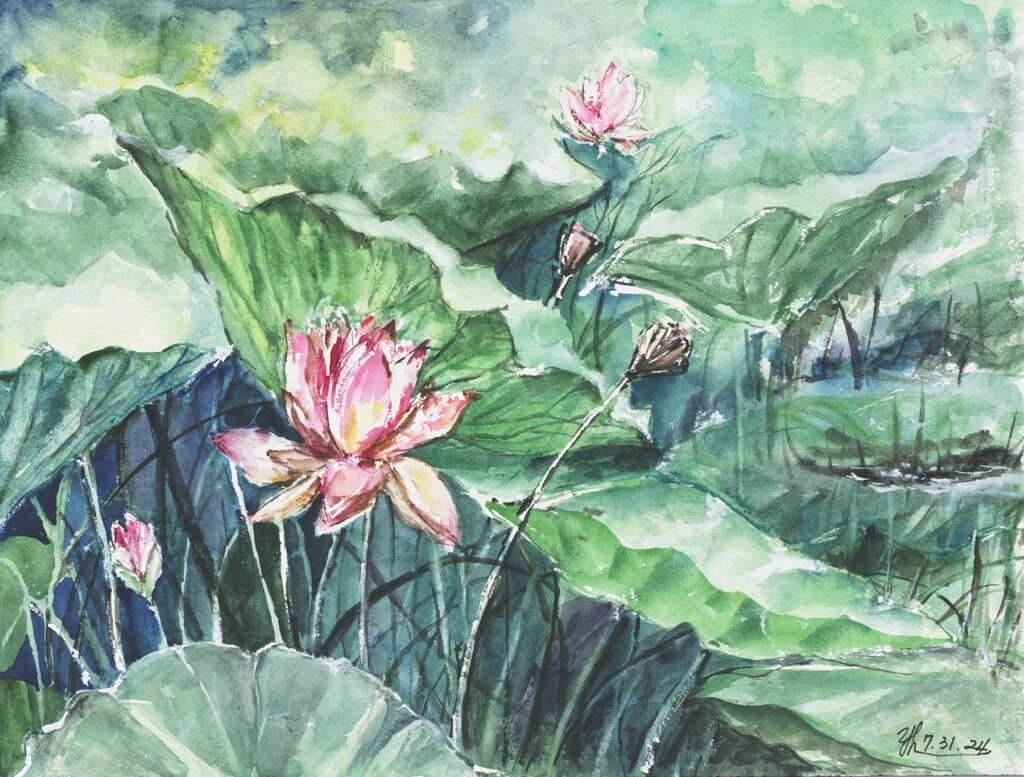 Leaf & Lotus 12x16