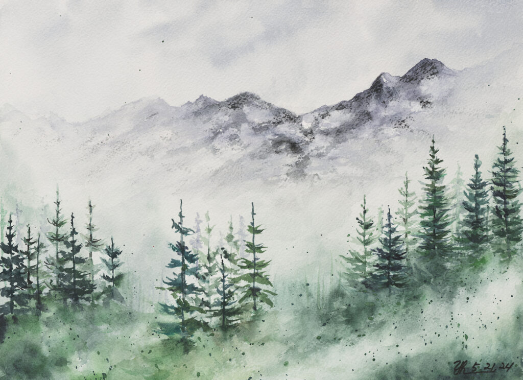 Misty Mountian Forest 9x12