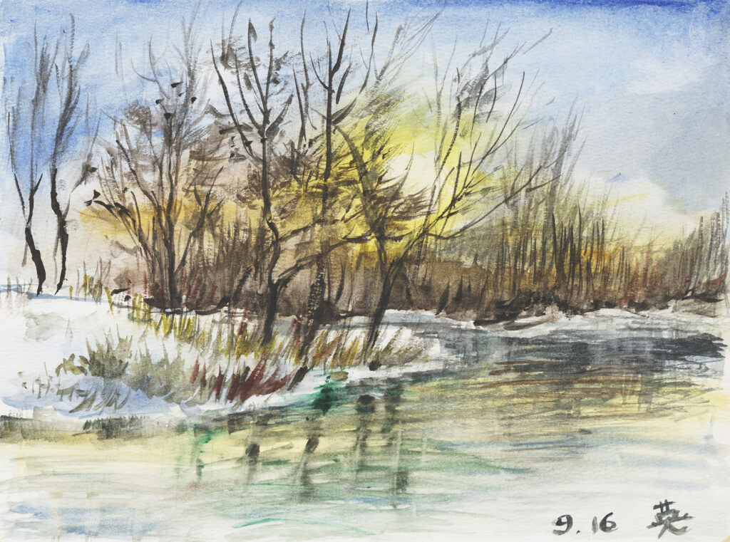 Winter Stream 9x12