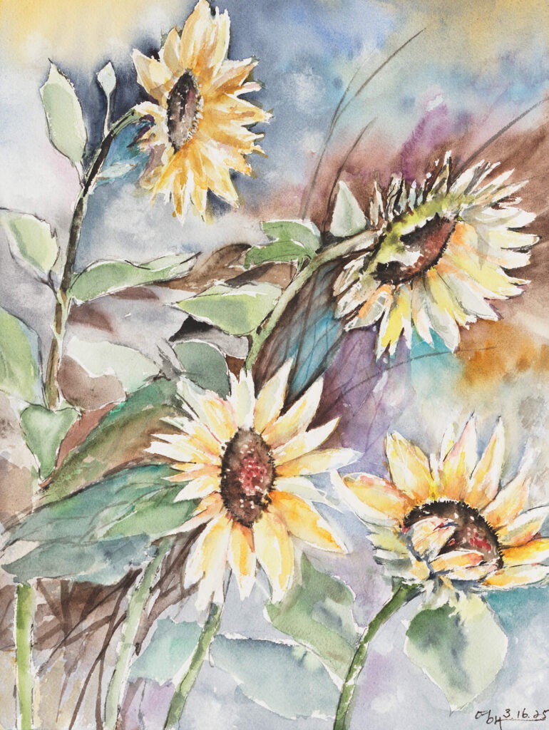 Yellow Daisy Sunflowers by Four